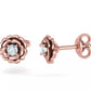 Aretes en Forma de Rosa con Incrustación