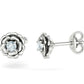 Aretes en Forma de Rosa con Incrustación