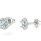 Aretes de Botón Redondos con Halo Retorcido de Oro 14k