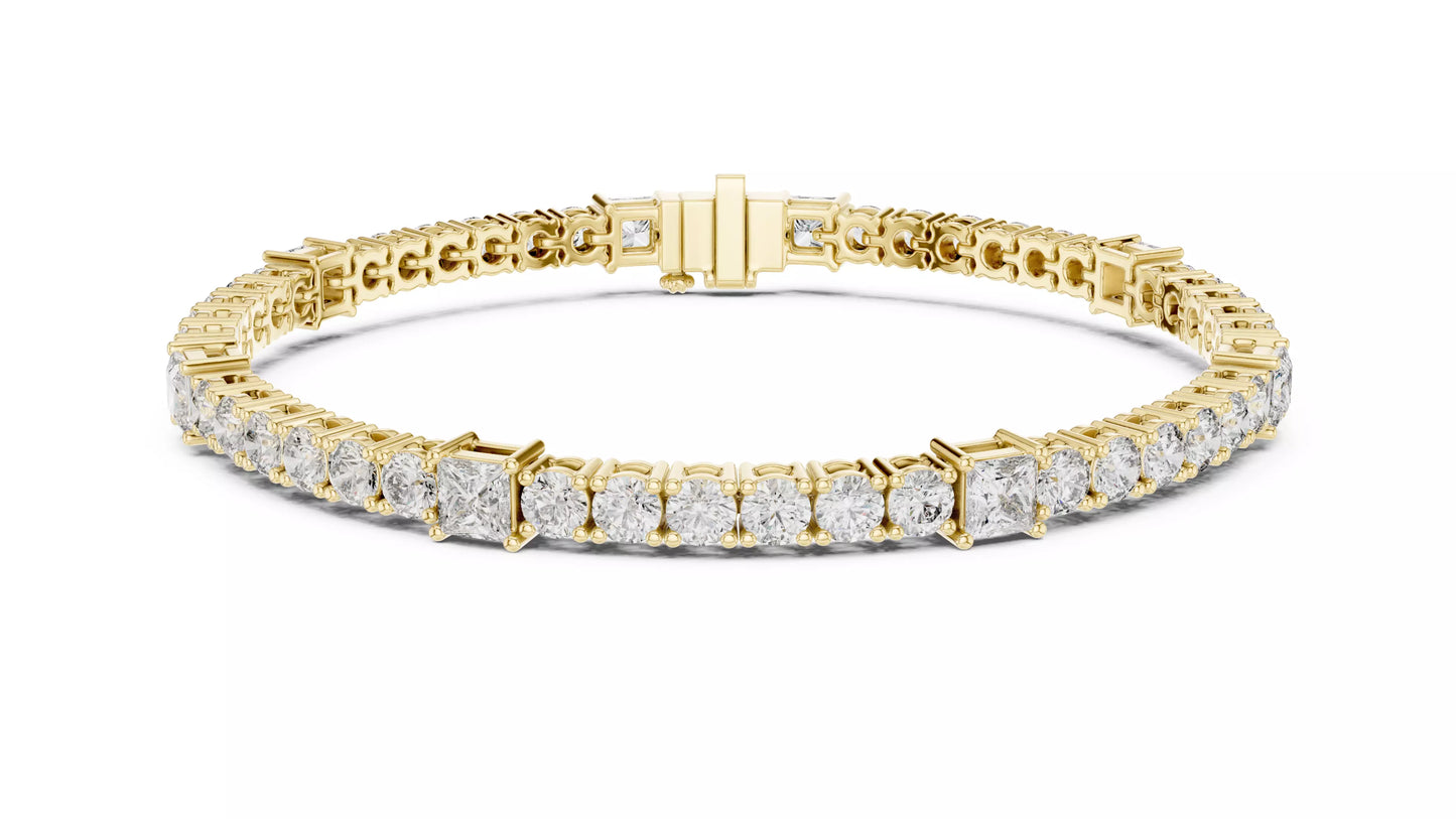 Pulso Princesa Alterna de Oro con Brillantes Incrustaciones