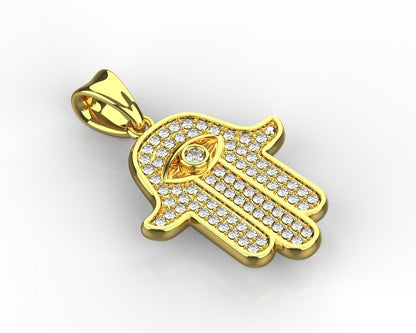 Dije Hamsa Hand Personalizada con Incrustaciones Brillantes