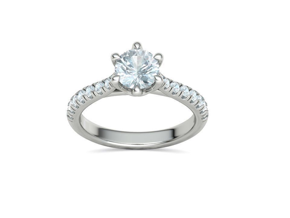 Anillo de Compromiso Trellis Oro con Diamantes 1.29CT