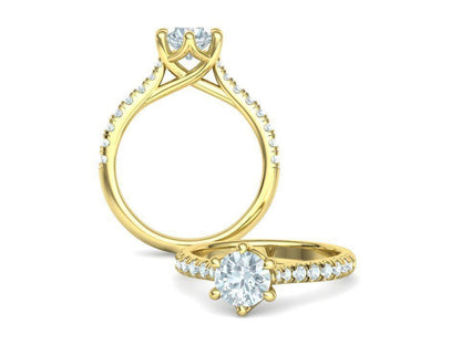 Anillo de Compromiso Trellis Oro con Diamantes 1.29CT