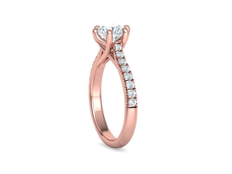 Anillo de Compromiso Trellis Oro con Diamantes 1.29CT
