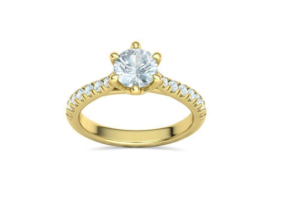 Anillo de Compromiso Trellis Oro con Diamantes 1.29CT