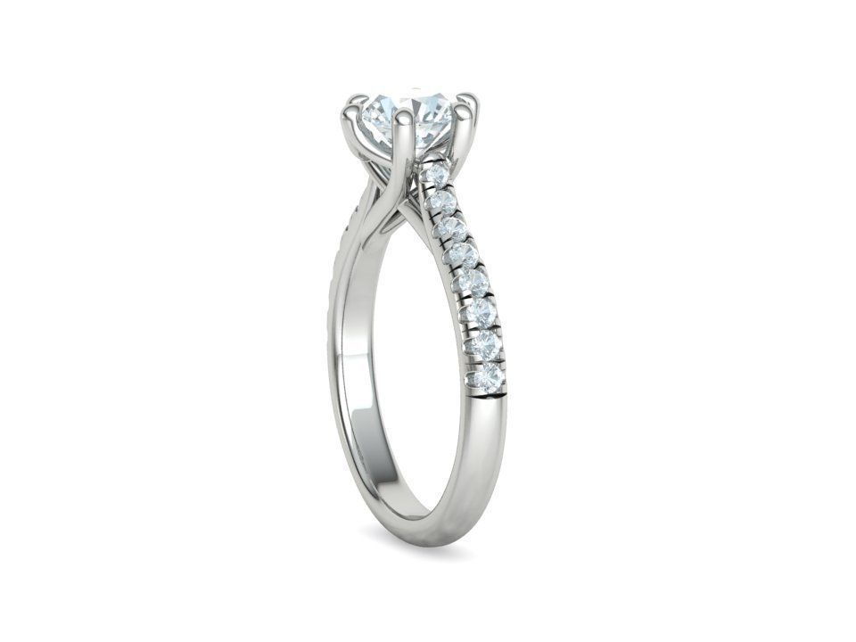 Anillo de Compromiso Trellis Oro con Diamantes 1.29CT