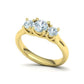 Anillo de Compromiso Trellis Tres Piedras con Aro Comfort Fit de Oro 14k