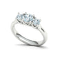 Anillo de Compromiso Trellis Tres Piedras con Aro Comfort Fit de Oro 14k