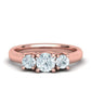 Anillo de Compromiso Trellis Tres Piedras con Aro Comfort Fit de Oro 14k