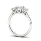 Anillo de Compromiso Trellis Tres Piedras con Aro Comfort Fit de Oro 14k