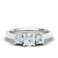 Anillo de Compromiso Trellis Tres Piedras con Aro Comfort Fit de Oro 14k