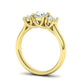 Anillo de Compromiso Trellis Tres Piedras con Aro Comfort Fit de Oro 14k
