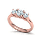 Anillo de Compromiso Trellis Tres Piedras con Aro Comfort Fit de Oro 14k