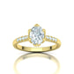 Anillo de Compromiso de Oro con Diamantes Central Ovalada