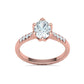 Anillo de Compromiso de Oro con Diamantes Central Ovalada