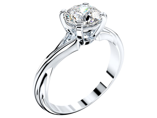 Anillo de Compromiso Solitaire Torcido 1.00Ct