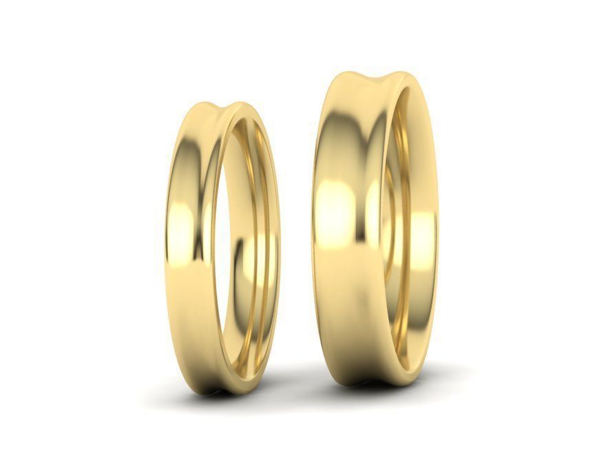 Juego de Argollas Comfort Fit de Oro 14k