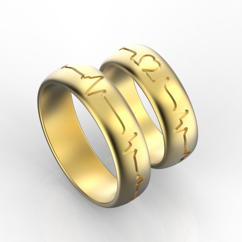 Atractivo Juego de Argollas Heartbeats de Oro 14k