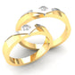 Modesto Dúo de Argollas Matrimoniales de Oro Amarillo con Diamantes