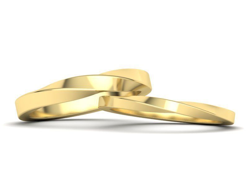 Juego de Argollas Mobius de Oro 14k