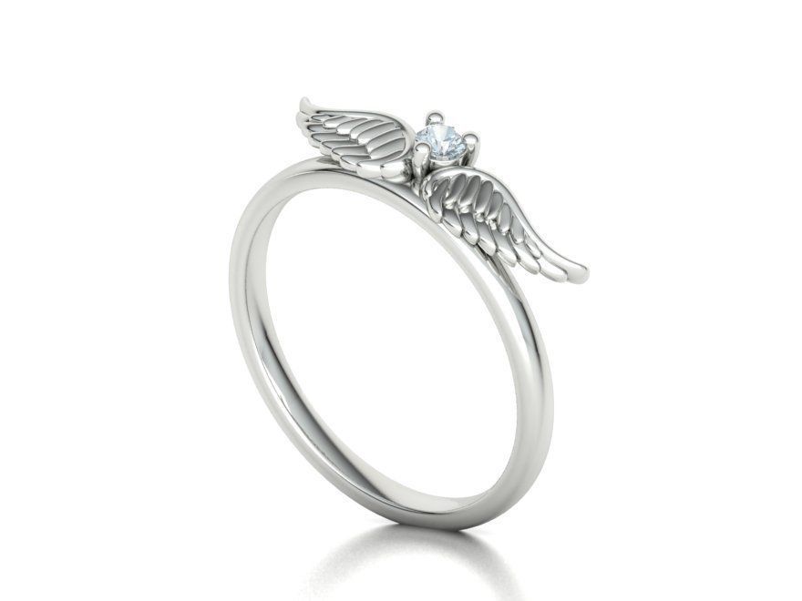 Anillo de alas de diamante