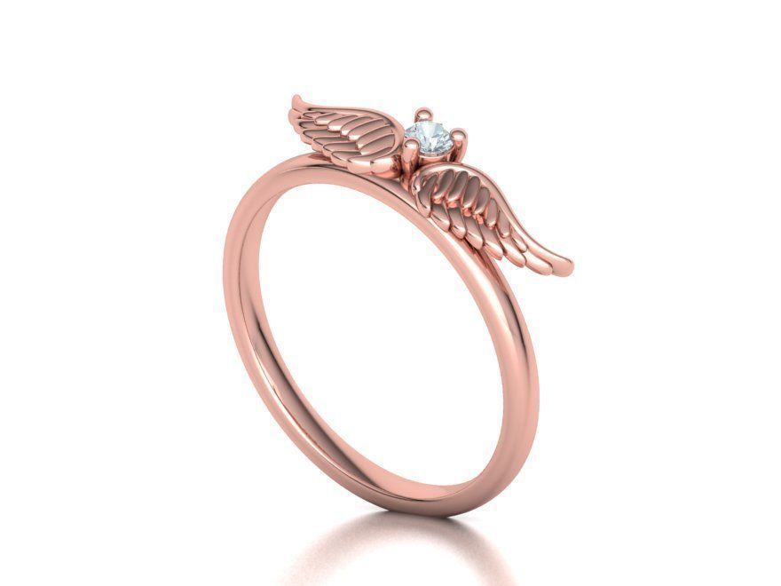 Anillo de alas de diamante