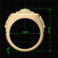 Anillo de Oro Amarillo con Cabeza de Lobo de Oro Blanco
