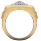 Anillo de Oro Amarillo con Cabeza de Lobo de Oro Blanco