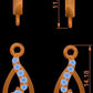Aretes de Oro Rosado con Brillantes Incrustaciones