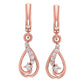 Aretes de Oro Rosado con Brillantes Incrustaciones