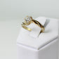 Anillo Solitario de Diamante Natural Montado en Anillo de Oro Amarillo 14k