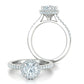 Hermoso Anillo de Compromiso Halo y Corona con Incrustaciones