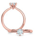 Anillo de Compromiso Oro con Brillante Diamante Central