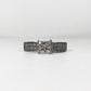 Anillo Solitario con Diamante Corte Princesa GIA  y Diamantes Latetales