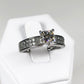 Anillo Solitario con Diamante Corte Princesa GIA  y Diamantes Latetales
