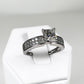 Anillo Solitario con Diamante Corte Princesa GIA  y Diamantes Latetales